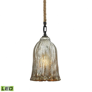 Hand Formed Glass - 9.5W 1 LED Mini Pendant in Transitional Style with Southwestern and Modern Farmhouse inspirations - 11 by 6 inches wide - 521617