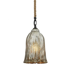 Hand Formed Glass - 1 Light Mini Pendant in Transitional Style with Southwestern and Modern Farmhouse inspirations - 11 Inches tall and 6 inches wide