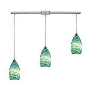 Collanino - 3 Light Linear Mini Pendant in Transitional Style with Coastal/Beach and Eclectic inspirations - 10 Inches tall and 38 inches wide - 704993