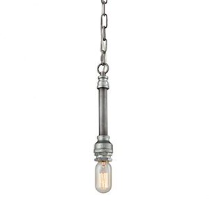 Cast Iron Pipe - 1 Light Mini Pendant in Modern/Contemporary Style with Urban and Modern Farmhouse inspirations - 12 Inches tall and 2 inches wide - 521599