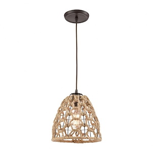 Coastal Inlet - 1 Light Mini Pendant in Transitional Style with Coastal/Beach and Modern Farmhouse inspirations - 10 Inches tall and 9 inches wide - 881522