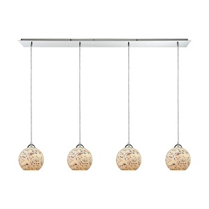 Spatter - 4 Light Linear Pendant In Modern Style-8 Inches Tall and 46 Inches Wide - 1303105