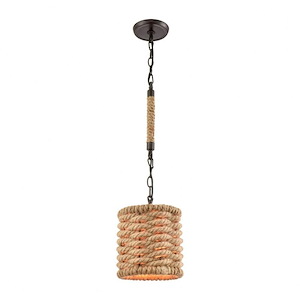 Weaverton - 1 Light Mini Pendant in Transitional Style with Coastal/Beach and Modern Farmhouse inspirations - 10 Inches tall and 8 inches wide