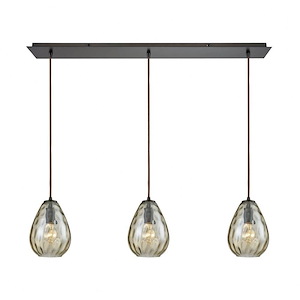 Lagoon - 4 Light Linear Pendant in Modern/Contemporary Style with Retro and Coastal/Beach inspirations - 9 Inches tall and 36 inches wide