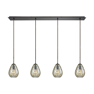 Lagoon - 4 Light Linear Pendant in Modern/Contemporary Style with Retro and Coastal/Beach inspirations - 9 Inches tall and 46 inches wide