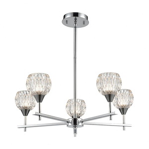 Kersey - 5 Light Chandelier in Modern/Contemporary Style with Luxe/Glam and Boho inspirations - 8 Inches tall and 24 inches wide
