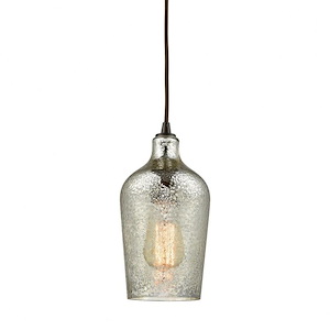 Hammered Glass - 1 Light Configurable Pendant In Coastal Style-10 Inches Tall and 5 Inches Wide - 1273384