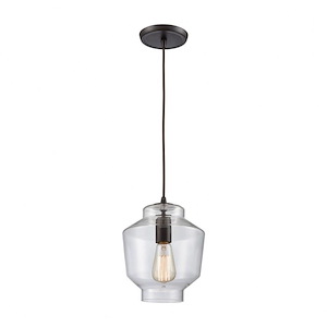 Barrel - 1 Light Mini Pendant in Modern/Contemporary Style with Scandinavian and Modern Farmhouse inspirations - 10 Inches tall and 8 inches wide - 704955