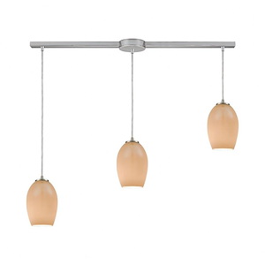 Villiska - 3 Light Linear Mini Pendant in Transitional Style with Art Deco and Coastal/Beach inspirations - 8 Inches tall and 38 inches wide