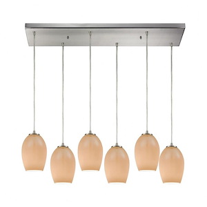 Villiska - 6 Light Rectangular Pendant In Art Deco Style-8 Inches Tall and 32 Inches Wide