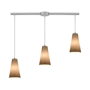 Connor - 3 Light Linear Mini Pendant in Transitional Style with Art Deco and Coastal/Beach inspirations - 11 Inches tall and 38 inches wide