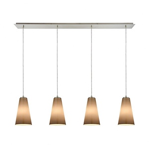 Connor - 4 Light Linear Pendant in Transitional Style with Art Deco and Coastal/Beach inspirations - 11 Inches tall and 46 inches wide