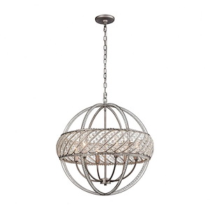 Bradington - 6 Light Pendant in Modern/Contemporary Style with Luxe/Glam and Mid-Century Modern inspirations - 24 Inches tall and 23 inches wide - 705094