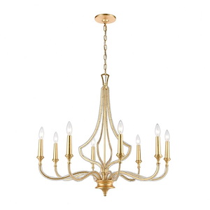 La Rochelle - 8 Light Chandelier in Traditional Style with French Country and Luxe/Glam inspirations - 29 Inches tall and 32 inches wide - 881707