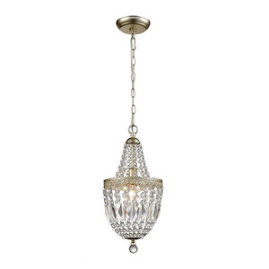 Morley - Transitional Style w/ Victorian inspirations - Crystal and Metal 1 Light Pendant - 16 Inches tall 8 Inches wide - 874366