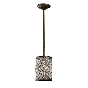 Amherst - 1 Light Mini Pendant in Traditional Style with Victorian and Luxe/Glam inspirations - 9 Inches tall and 6 inches wide