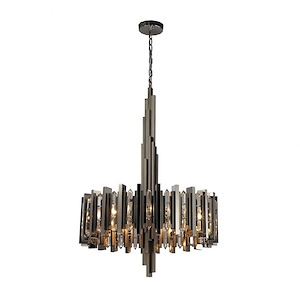 Industrialist - Modern/Contemporary Style w/ Luxe/Glam inspirations - Metal 8 Light Chandelier - 46 Inches tall 30 Inches wide