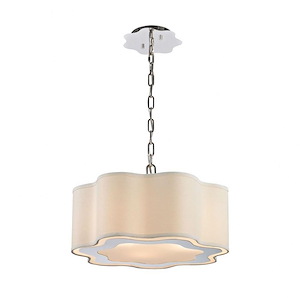 Villoy - Modern/Contemporary Style w/ Luxe/Glam inspirations - Metal 3 Light Drum Pendant - 7 Inches tall 18 Inches wide