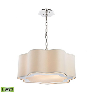 Villoy - Modern/Contemporary Style w/ Luxe/Glam inspirations - Metal 9.5W 6 LED Drum Pendant - 10 Inches tall 24 Inches wide - 875419