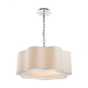 Villoy - Modern/Contemporary Style w/ Luxe/Glam inspirations - Metal 6 Light Drum Pendant - 10 Inches tall 24 Inches wide - 875420
