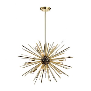 Starburst - Modern/Contemporary Style w/ Luxe/Glam inspirations - Metal 12 Light Pendant - 20 Inches tall 27 Inches wide