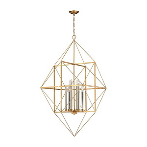 Connexions - Modern/Contemporary Style w/ Luxe/Glam inspirations - Metal 8 Light Pendant - 51 Inches tall 24 Inches wide