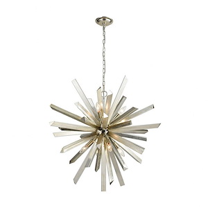 Cataclysm - Modern/Contemporary Style w/ Luxe/Glam inspirations - Metal 8 Light Chandelier - 30 Inches tall 30 Inches wide