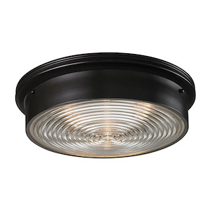 Chadwick - 3 Light Flush Mount in Transitional Style with Urban/Industrial and Art Deco inspirations - 5 Inches tall and 15 inches wide - 371689