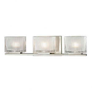 Chiseled Glass - 3 Light Bath Vanity in Modern/Contemporary Style with Art Deco and Luxe/Glam inspirations - 5 Inches tall and 20 inches wide