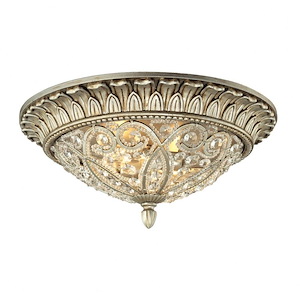 Andalusia - 2 Light Flush Mount in Traditional Style with Victorian and Luxe/Glam inspirations - 6 Inches tall and 13 inches wide