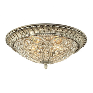 Andalusia - 4 Light Flush Mount in Traditional Style with Victorian and Luxe/Glam inspirations - 6 Inches tall and 17 inches wide - 421496