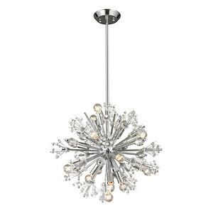 Starburst - Fifteen Light Chandelier in Modern Style with Luxe and Mid-Century Modern inspirations - 18 Inches tall and 20 inches wide
