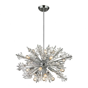 Starburst - 9teen Light Chandelier in Modern/Contemporary Style with Luxe/Glam and Mid-Century Modern inspirations - 17 Inches tall and 26 inches wide - 421475