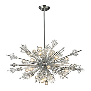 Starburst - Twenty-4 Light Chandelier in Modern Style with Luxe and Mid-Century Modern inspirations - 19 Inches tall and 36 inches wide - 421474