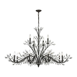 Crystal Branches - 12 Light Chandelier in Traditional Style with French Country and Nature/Organic inspirations - 31 Inches tall and 52 inches wide
