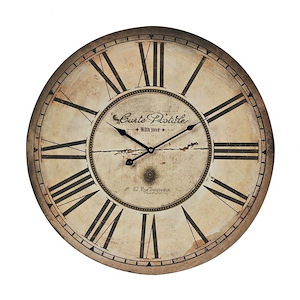 Carte Postal - Traditional Style w/ ModernFarmhouse inspirations - Iron and MDF Clock - 24 Inches tall 20 Inches wide