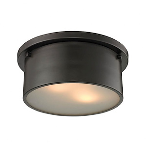 Simpson - 2 Light Flush Mount in Modern/Contemporary Style with Art Deco and Retro inspirations - 5 Inches tall and 10 inches wide