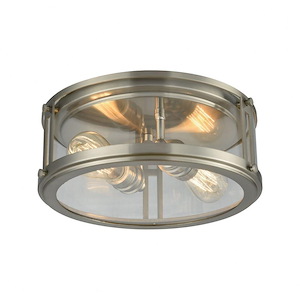 Coby - 2 Light Flush Mount in Transitional Style with Art Deco and Urban/Industrial inspirations - 5 Inches tall and 13 inches wide