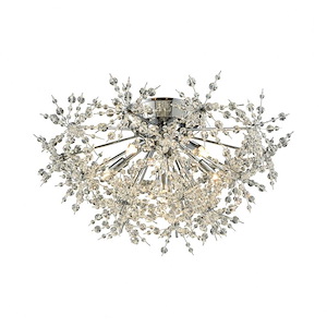 Snowburst - 6 Light Semi-Flush Mount in Modern Style with Luxe and Mid-Century Modern inspirations - 12 Inches tall and 21 inches wide