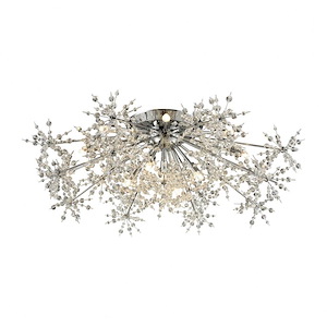 Snowburst - Thirteen Light Semi-Flush Mount in Modern Style with Luxe and Mid-Century Modern inspirations - 12 Inches tall and 32 inches wide