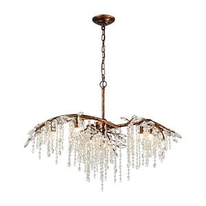 Elia - 6 Light Chandelier in Traditional Style with Shabby Chic and Nature/Organic inspirations - 22 Inches tall and 27 inches wide