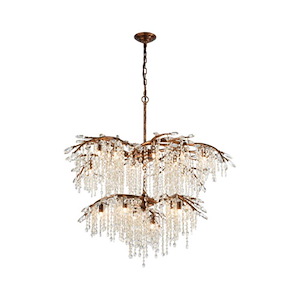 Elia - 8een Light Chandelier in Traditional Style with Shabby Chic and Nature/Organic inspirations - 36 Inches tall and 30 inches wide