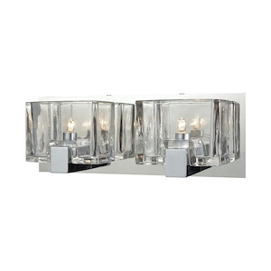 Ridgecrest - 2 Light Bath Vanity in Modern/Contemporary Style with Art Deco and Luxe/Glam inspirations - 5 Inches tall and 14 inches wide