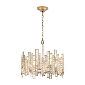 Equilibrium - 5 Light Chandelier in Modern/Contemporary Style with Luxe/Glam and Boho inspirations - 11 Inches tall and 19 inches wide