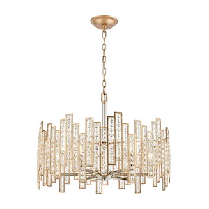 Equilibrium - 6 Light Chandelier in Modern/Contemporary Style with Luxe/Glam and Boho inspirations - 12 Inches tall and 24 inches wide