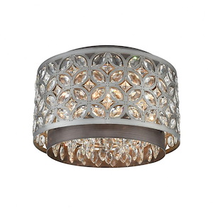 Rosslyn - 4 Light Flush Mount in Traditional Style with Luxe/Glam and Mid-Century Modern inspirations - 9 Inches tall and 14 inches wide