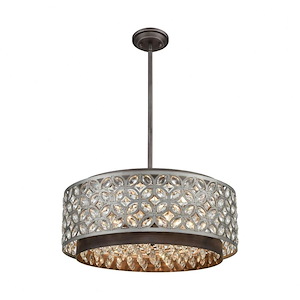 Rosslyn - 6 Light Chandelier in Traditional Style with Luxe/Glam and Mid-Century Modern inspirations - 9 Inches tall and 22 inches wide