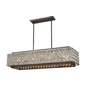 Rosslyn - 8 Light Chandelier in Traditional Style with Luxe/Glam and Mid-Century Modern inspirations - 9 Inches tall and 40 inches wide