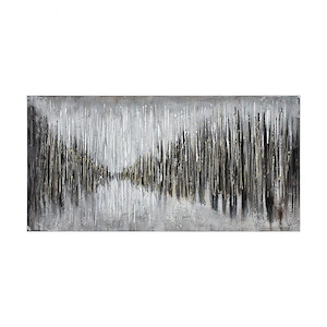 Retreat - Transitional Style w/ Luxe/Glam inspirations - Stretched Canvas and Wood Wall Art - 28 Inches tall 55 Inches wide