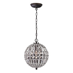 Talgarth - Transitional Style w/ Luxe/Glam inspirations - Crystal and Metal 1 Light Mini Pendant - 12 Inches tall 10 Inches wide